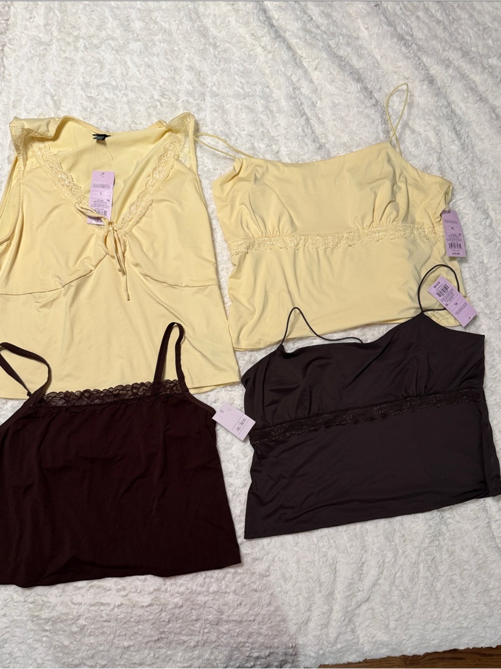 wild fable Yellow and Brown shirt bundle- 1-large 3-XL all NWT MSRP-$60